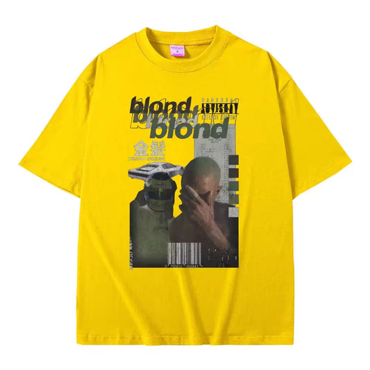 Blond Hip Hop Tshirt Rapper Frank T-Shirt Ocean Oversized T Shirts Men Fashion Oversized Tees Short Sleeve Men'S Vintage T Shirt